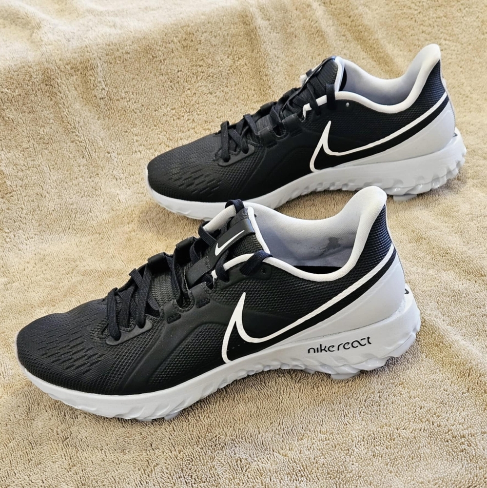 NWOT Nike React Infinity Pro Men's Black Platinum Golf Shoes Size 8.5 CT6620-004